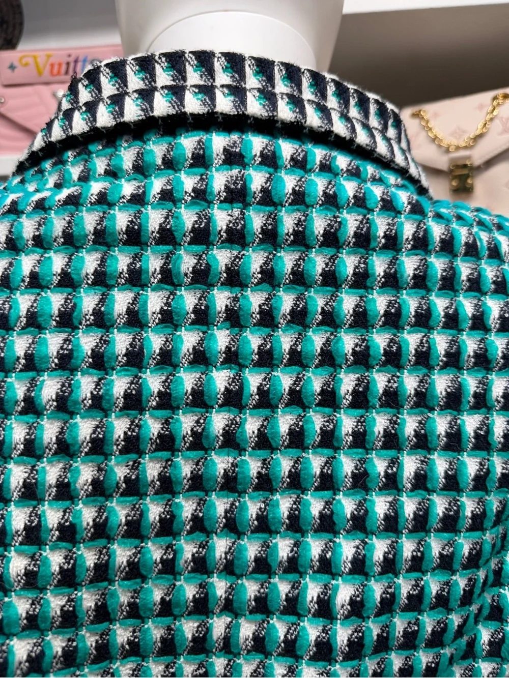 Chanel Turquoise Patterned Cotton Jacquard Paris-Seoul Blazer NWT 40
